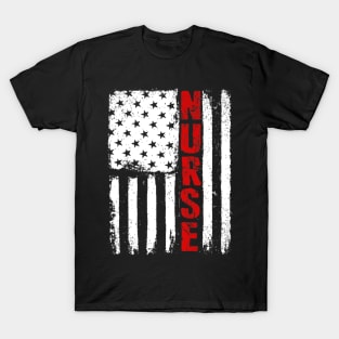 Nurses American Flag Nurses Day T-Shirt